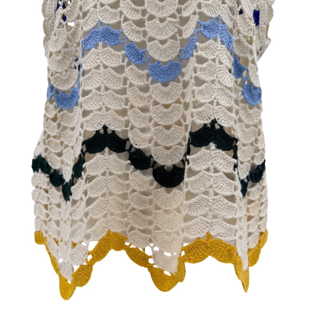 NWT Chelsea & Violet Electra Chevron Crochet Sleeveless Top Large Ivory Boho - Picture 3 of 10